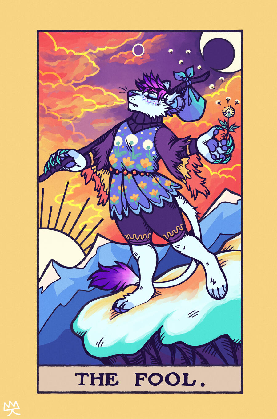 lion rhess tarot card the fool by kresendoe