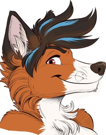 a picture of my foxy face drawn by lunacatta